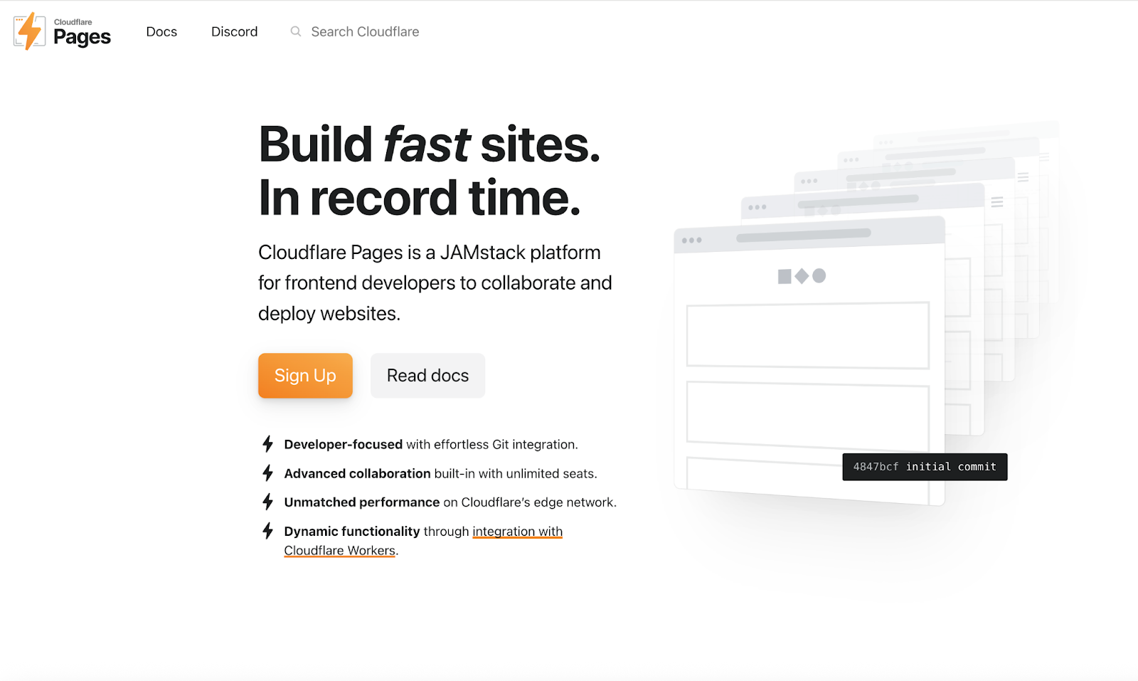 Cloudflare Pages homepage